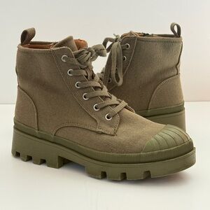 Universal Thread Women's Teagan Lace-Up Sneaker Boots in Olive Green Size 9